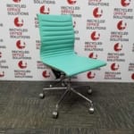 Green Leather Effect 'Eames' Style Task Chair no Arms