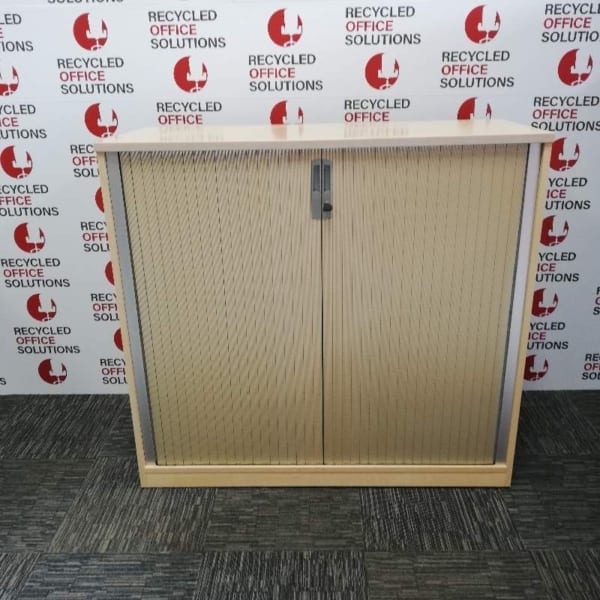 Maple Half Height Tambour Unit (with Shelves)