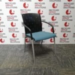 Green Fabric Stacking Chair with Black Plastic Back - Type 1
