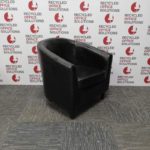 Black Leather Effect Tub Chair