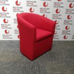 Red Fabric Tub Chair
