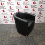 Black Leather Effect Tub Chair - Type 1