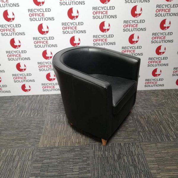 Black Leather Effect Tub Chair - Type 1