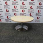 Round Maple Coffee Table with Chrome Base