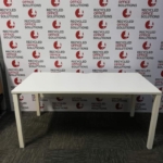 White 160cm Desk with Goalpost Legs