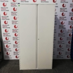 Tall White Metal Storage Cupboard