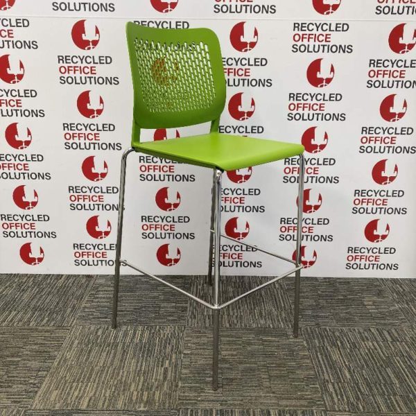 Green Plastic Stacking High Stool