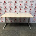 Maple Straight 160cm Desk with Grey Legs