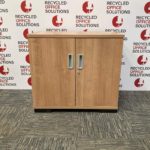 Desk High Mid Walnut 2 Door Cupboard