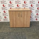 Deep Desk High Mid Walnut 2 Door Cupboard