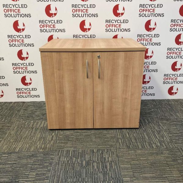 Deep Desk High Mid Walnut 2 Door Cupboard