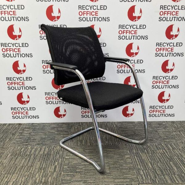Black 'Sedus' Meeting Chair with Silver Frame