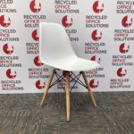White Plastic 'Eames' Style Canteen Stool