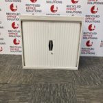 White Desk High Tambour Unit