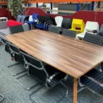 Large Walnut Effect 'Boat Shaped' Meeting Room Table