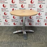 Oak 80cm Round Table with Electrical Connection