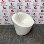 White Contemporary Leather Effect 'Hoof Style' Reception Chair