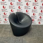 Black Contemporary Leather Effect 'Hoof Style' Reception Chair