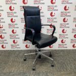Black Leather Effect Operator Chair - Type 1