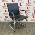 Black leather Effect Stacking Meeting chair - Type 1