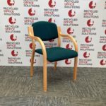 Green Fabric Stacking Meeting Chair with Arms