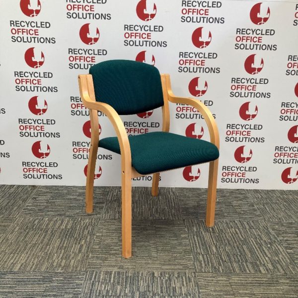 Green Fabric Stacking Meeting Chair with Arms