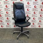 Black Leather Effect High Back Operator Chair