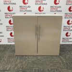Stone Coloured Gloss Desk High Storage Unit