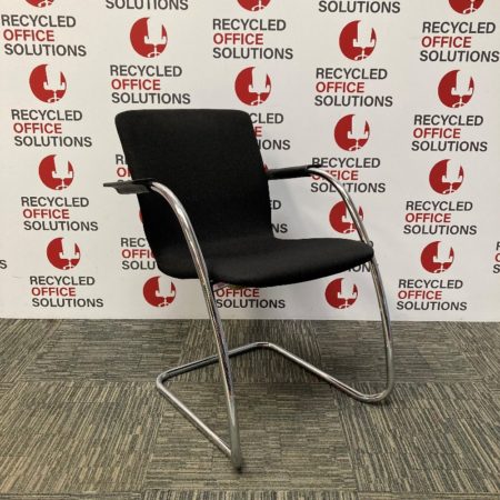 Black Fabric Stacking Reception Chair