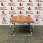 Small Walnut Coffee Table with Chrome Frame