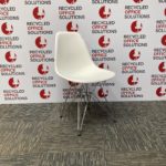 Vitra DSR Eames Chair in White with Chrome Frame