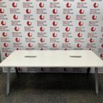 White Meeting Table with Grey Frame