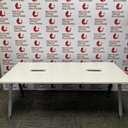 White Meeting Table with Grey Frame
