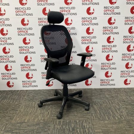 Black Mesh Back Operator Chair with Headrest