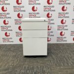 White Metal 3 Drawer Under Desk Pedestal - 50cm deep