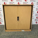 Half Height Oak Effect Wooden Tambour Unit