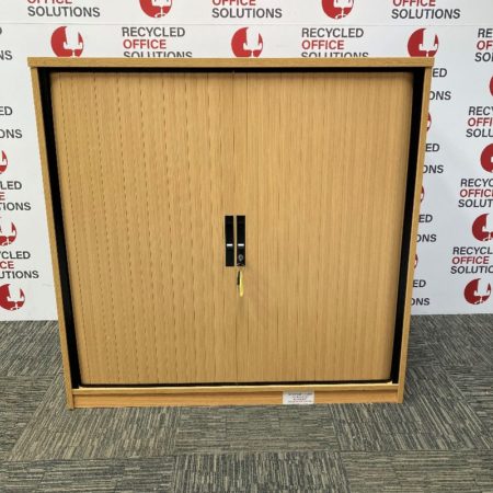 Half Height Oak Effect Wooden Tambour Unit