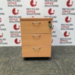 Beech Under Desk 3 Drawer Pedestal