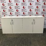 White Desk High Credenza