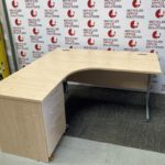 Maple 160cm LH Desk with Desk High Pedestal