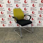 Green 'Sedus' Stacking Meeting Chair with Black Seat