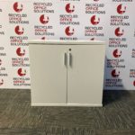 Desk High White Wood 2 Door Cupboard - Type A