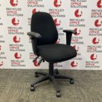 Black Fabric Operator Chair with Arms - Type B