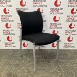 Black Fabric Stacking Meeting Chair - no Arms
