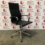 Black Leather Effect 'Eames' Style High Back Task Chair