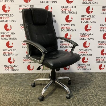 Black Leather Effect 'Executive' Task Chair