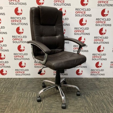 Brown Leather Effect 'Executive' Task Chair