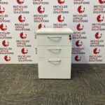 Large White Wooden 3 Drawer Under Desk Pedestal