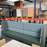 Large Green/Grey Seater Reception Sofa