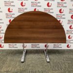 Semi-Circular Walnut Flip Top Table